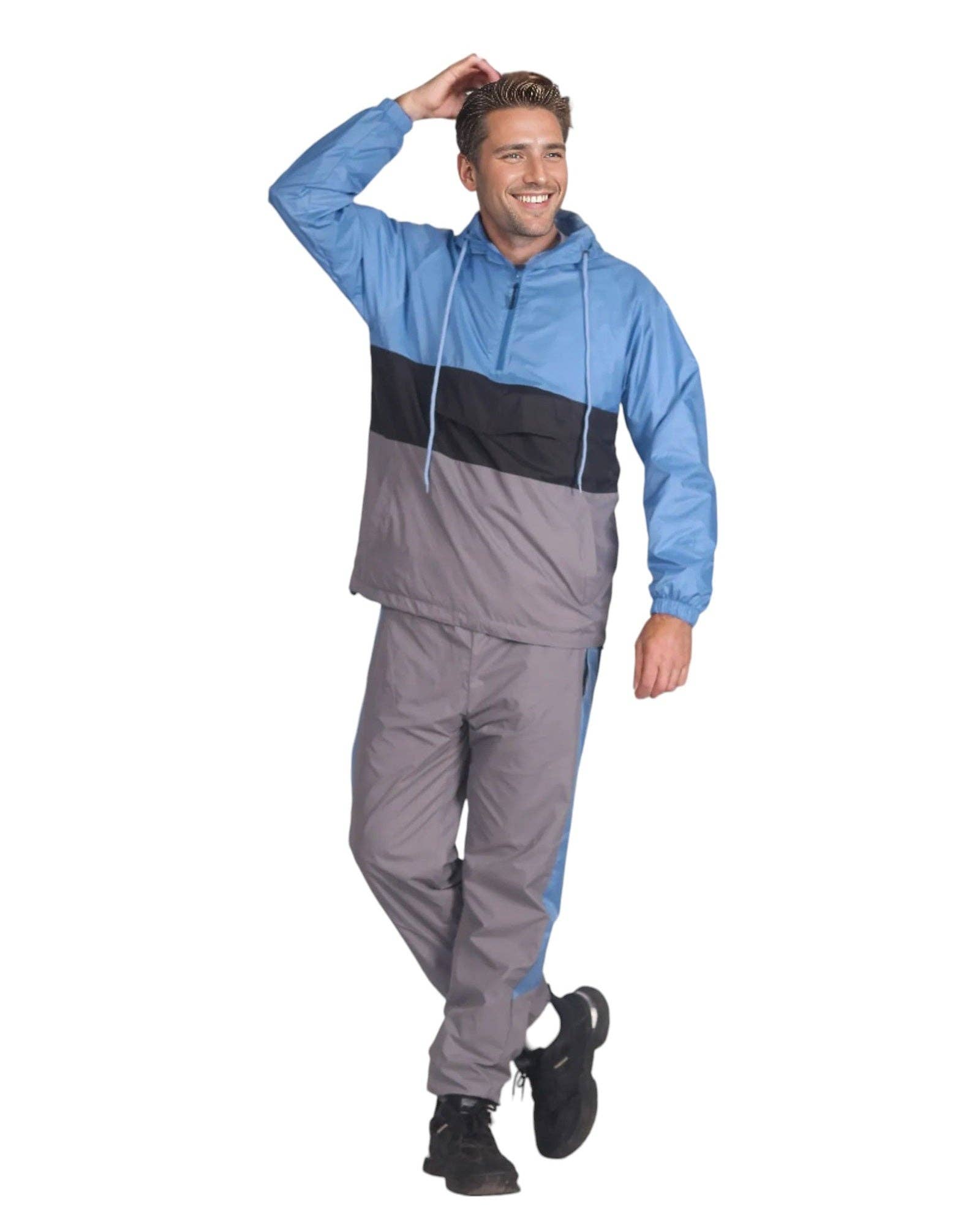 Royal Threads – Großhandel Trainingsanzug – Herren – Herren 2-teiliger Quarter-Zip-Pullover-Windbreaker-Trainingsanzug Jogger-Sport-Outfit mit Mesh-Futter14