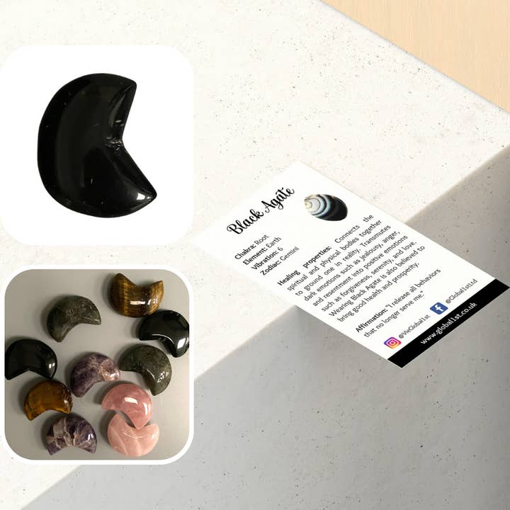 VIE - Vendita all'ingrosso Pietra/cristallo spirituale - Cristallo a forma di mezzaluna, 3x2 cm2