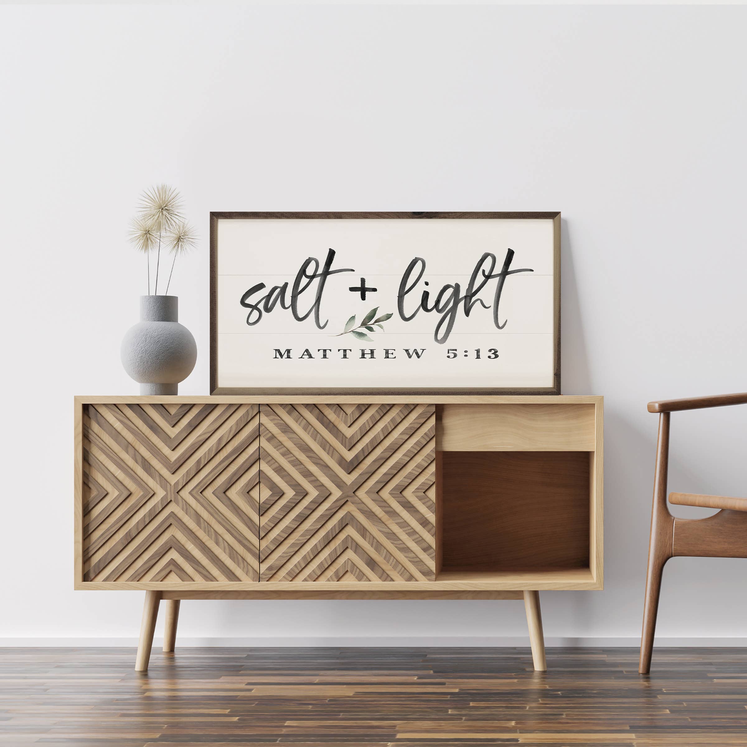 Kendrick Home - Wholesale Sign - Salt And Light Matthew 5 13 Greenery White1