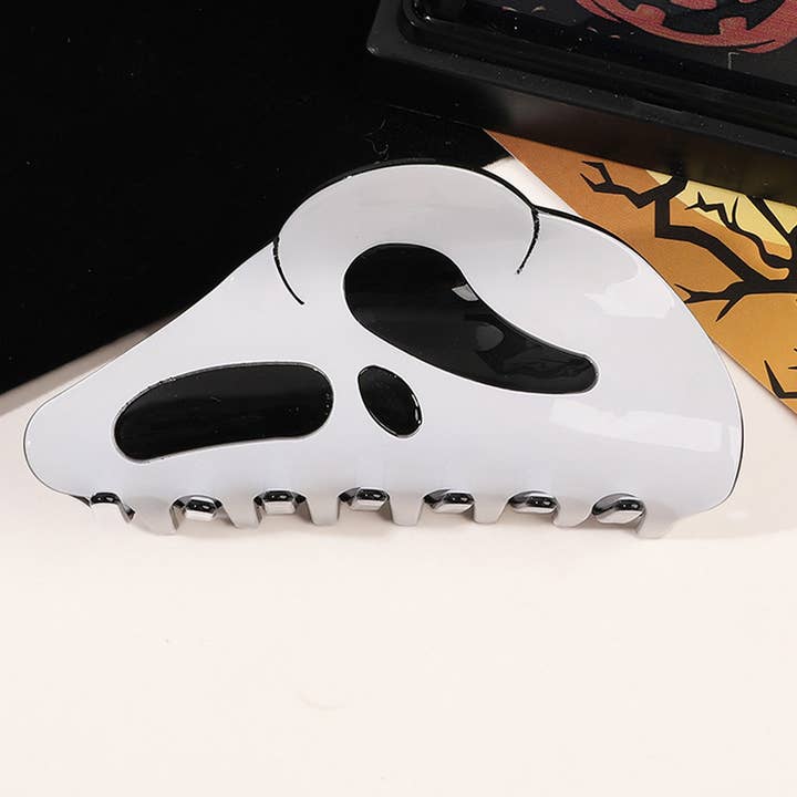 ACCITY - Wholesale Hair Clip - Women's - SPOOKY GHOST CREEPY FACE HALLOWEEN HAIR CLAW CLIPS_CWAHA1635