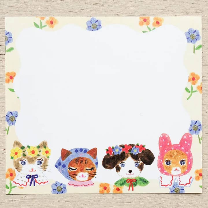 「FUNJI」In Japan - Wholesale Notepad - Aiko Fukawa Block Memo Pad | Niko Niko SMILE Animal Note Set4