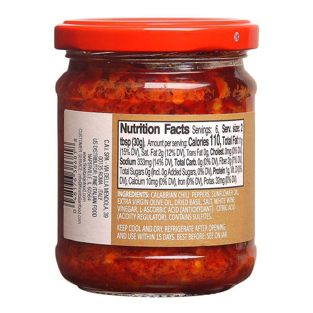 Fine Italian Food - Wholesale Hot Sauce - Co. Sanremo Italian Bomba Hot Pepper Sauce, 6.35 oz.1