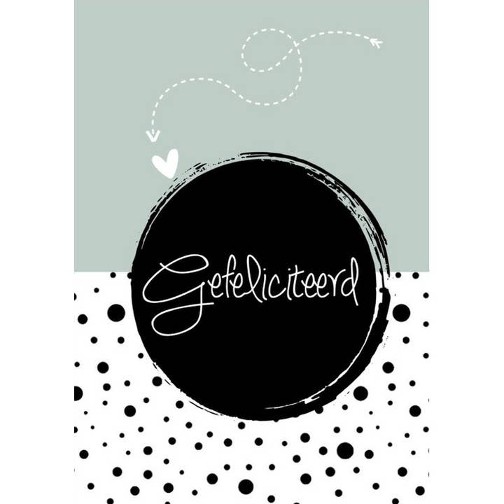Pequeña tarjeta de agradecimiento con el texto ''Felicidades'' para venta al por mayor de Marlijnpoppendijn