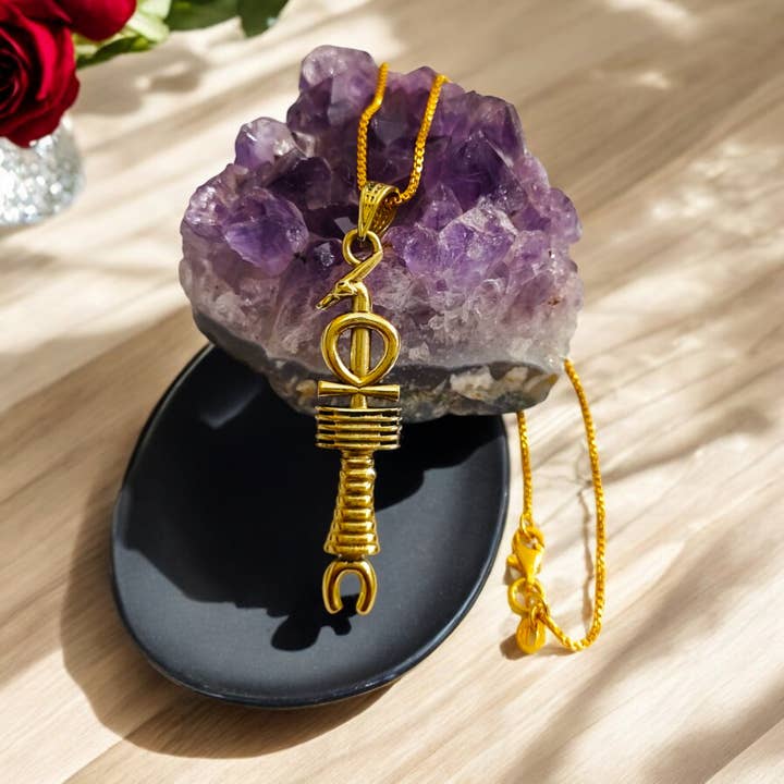 Apenas pingente do complexo de pilares Gold Was Scepter Ankh Djed por atacado de ALADDIN'S LAMP JEWELRY