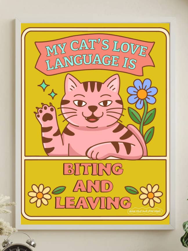 Funny Cat Art Print – “My Cat’s Love Language Is…” – 8x10 for wholesale by Fanesha Fabre