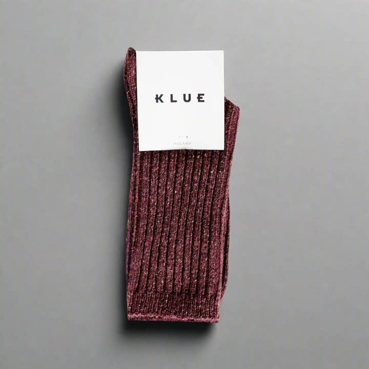 KLUE – Großhandel Socken - Unisex – KLUE Seiden- und Wollsocken DUST STAR | Burgunderrot1