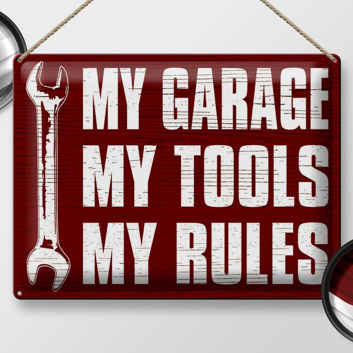 Femer - Wholesale Sign - Metal sign saying 30x40 cm My garage my tools my rules1