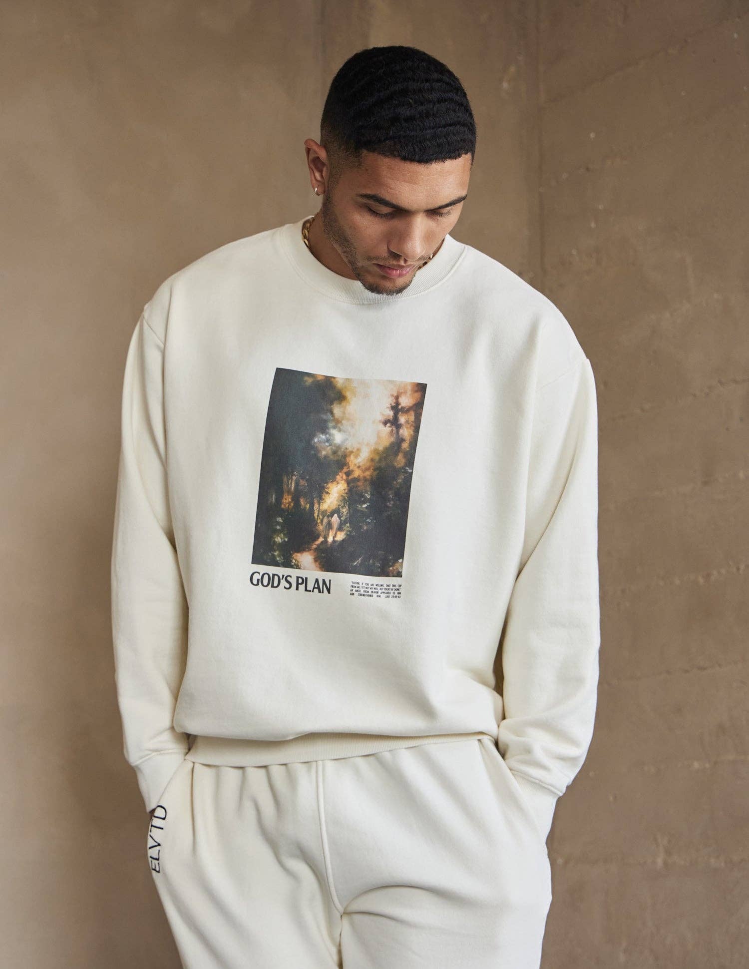 ELVTD – wholesale Sweatshirt - Unisex – God's Plan Crewneck - Alabaster7