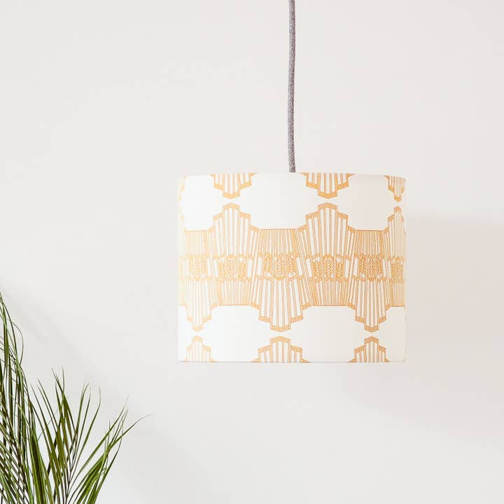 Mustard Ornamental Wave Lampshade for wholesale by Lume Lighting
