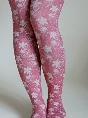 Antique Flowers Printed Art Tights