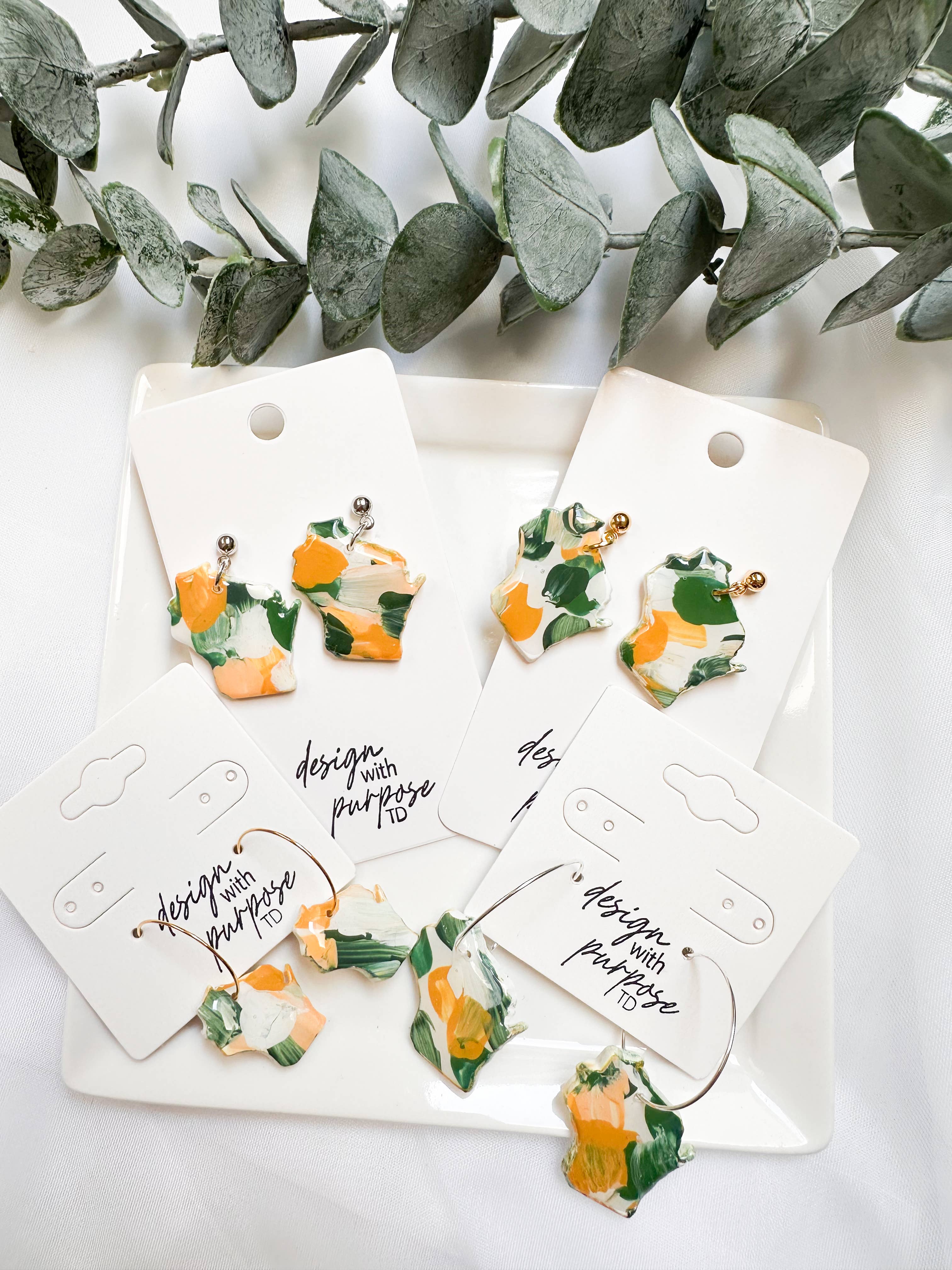 Design With Purpose - Wholesale Dangle Earrings - Hand Painted Green Bay Packers Earrings5