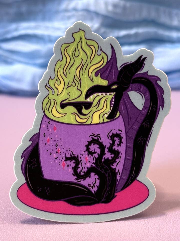 Villain Dragon Spooky Mug Sticker for wholesale by Alicia's Wonderland