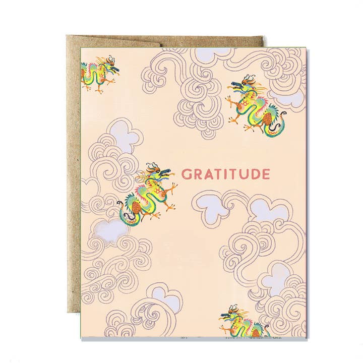Cloud dragon thank you card for wholesale by Ferme à Papier