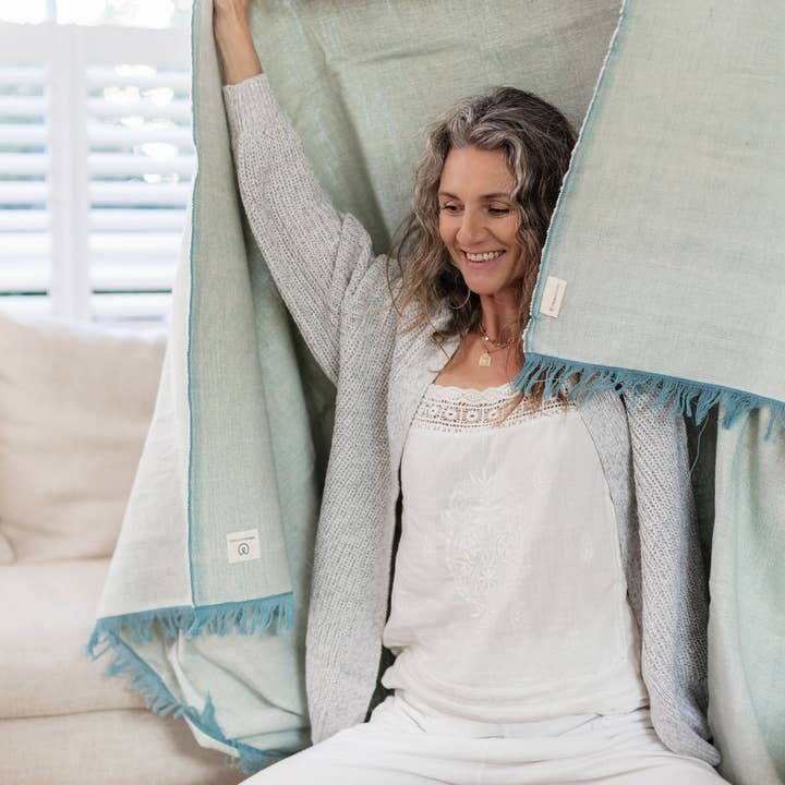 Yogamatters - Wholesale Yoga Blanket - Organic Cotton Chambray Yoga Blanket14