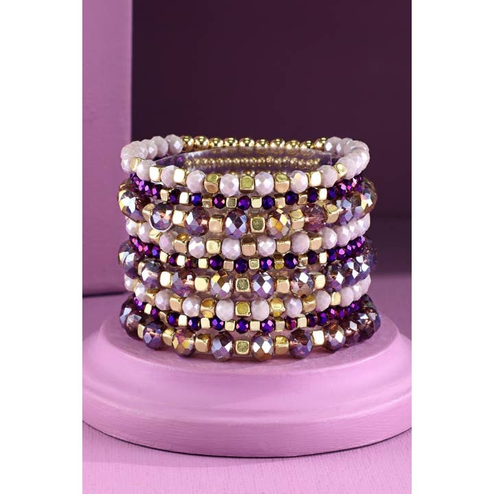 Urbanista - Wholesale Beaded Bracelet - 9 Set Colorful Stackable Beaded Stretch Bracelet11