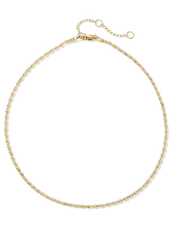 Claire Vergoldete & Edelstein-Halskette - Labradorit für den Großhandel von Kaylie Dawn Jewelry