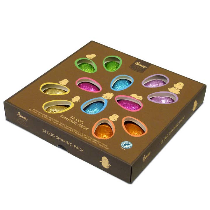 Hames Chocolates - Wholesale Chocolate Box - UK ONLY. Easter Egg Sharing Pack (12 assorted eggs)