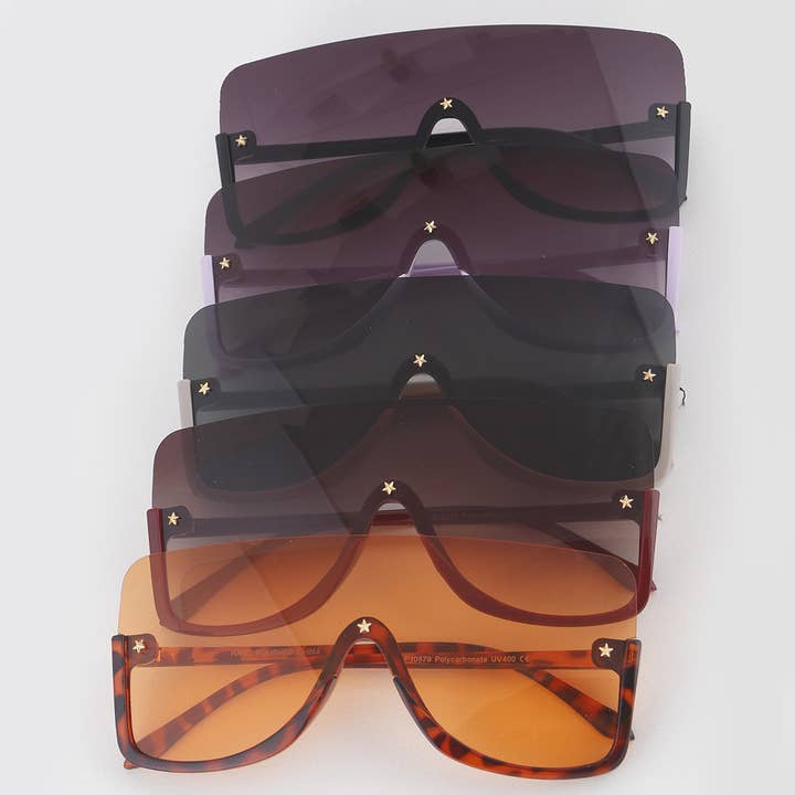 Three Star Half Frame Sunglasses for wholesale by 3AM BY H&D ACCESSORIES