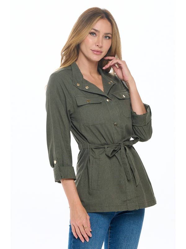 Oliva Anorak Breezy Linen de venta al por mayor en Faire