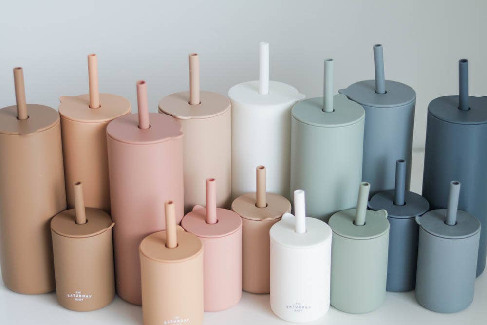 The Saturday Baby – wholesale Drinking glass/cup – Adult Silicone Straw Cup25