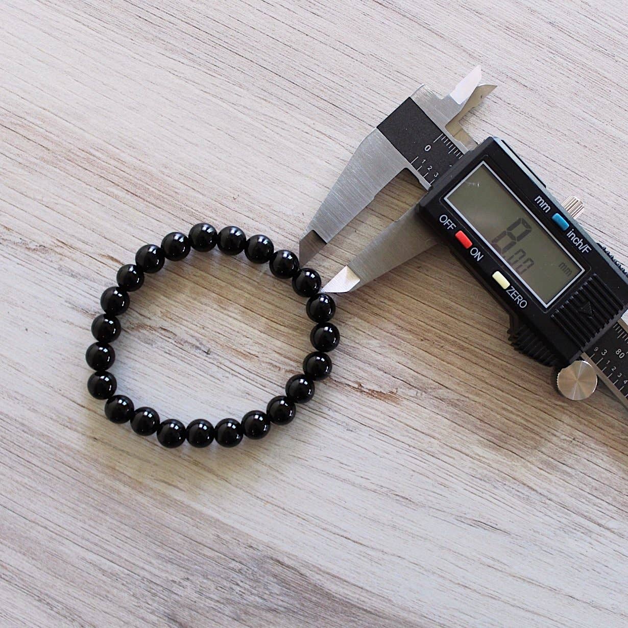 Pebble House - Wholesale Beaded Bracelet - Black Obsidian Bracelet 4mm/6mm/8mm - Crystals & Stones4