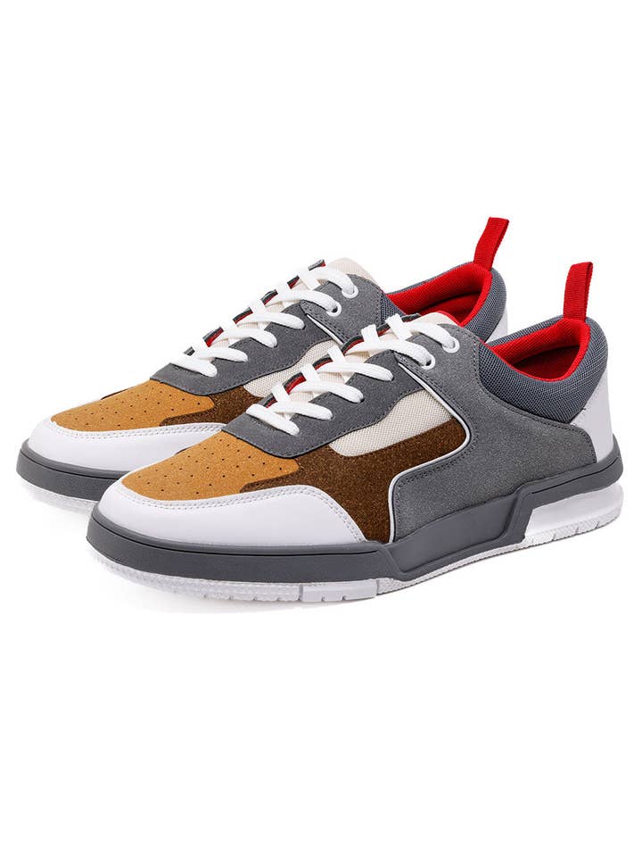 Men's Low Top Laced-Up PU Leather Sneakers 4SK10 for wholesale by BARABAS
