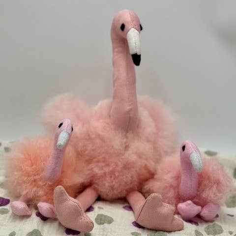 Featherlight Flamingo Alpaca Toy for wholesale by Blossom Inspirations