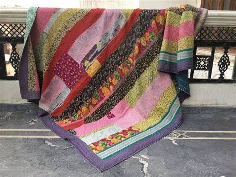 Homesoul - Vendita all'ingrosso Plaid - Plaid vintage Kantha con pesante patchwork1