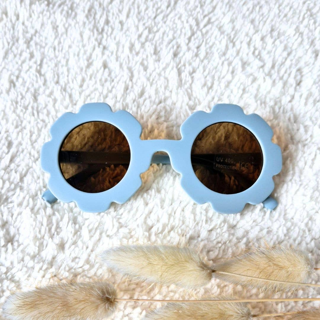 Rammelaartje – Großhandel Sonnenbrille – Kinder – Baby- und Kinder-Sonnenbrille UV400 Blume - Hellblau0