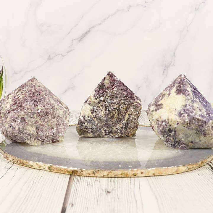 Natures Artifacts Inc - Venta al por mayor Piedras/cristales espirituales - Lepidolita Base Natural Pulida | Piedra Lepidolita