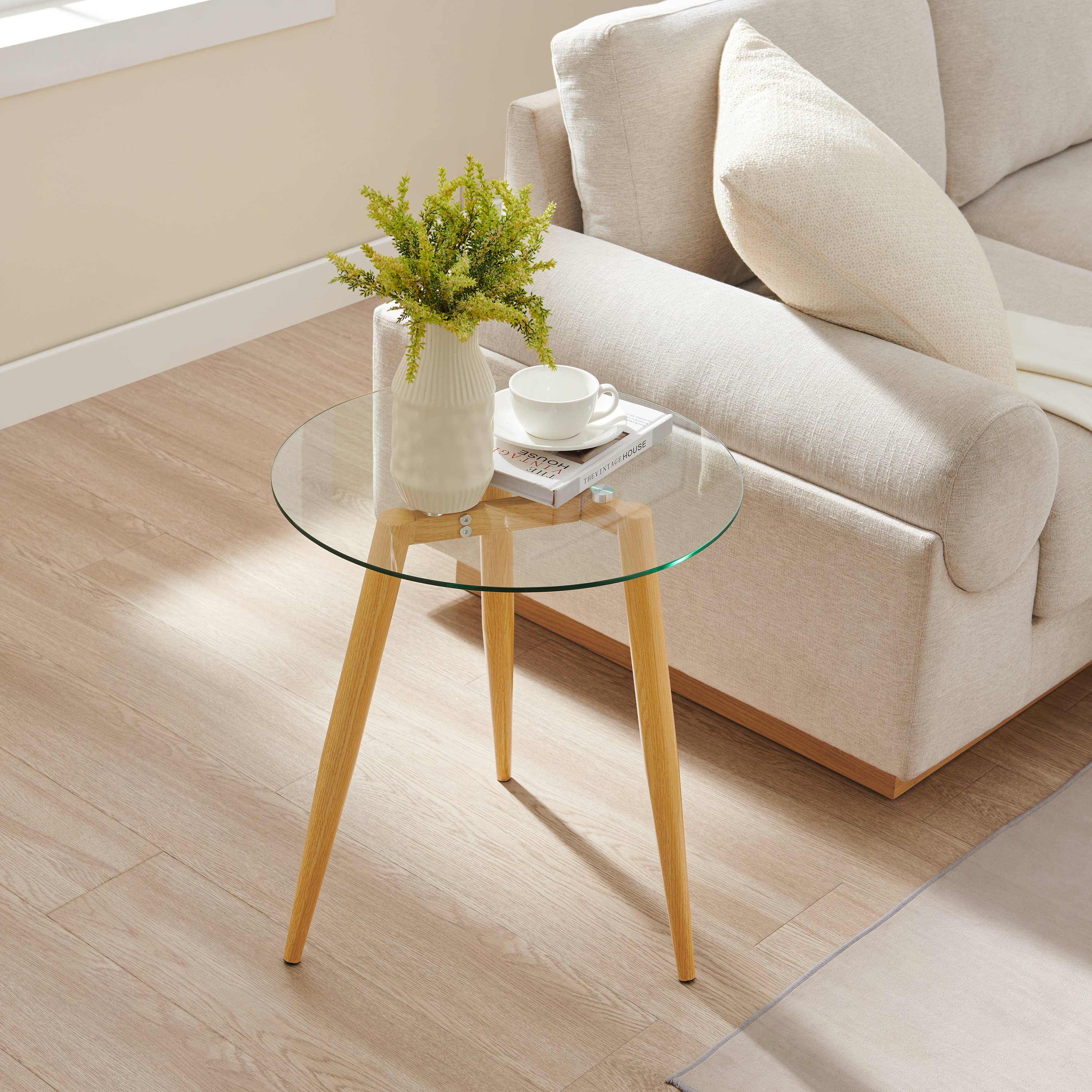 Danya B – wholesale Soffbord – Van Beuren glas kaffe- och sidobordsset med avsmalnande ben14