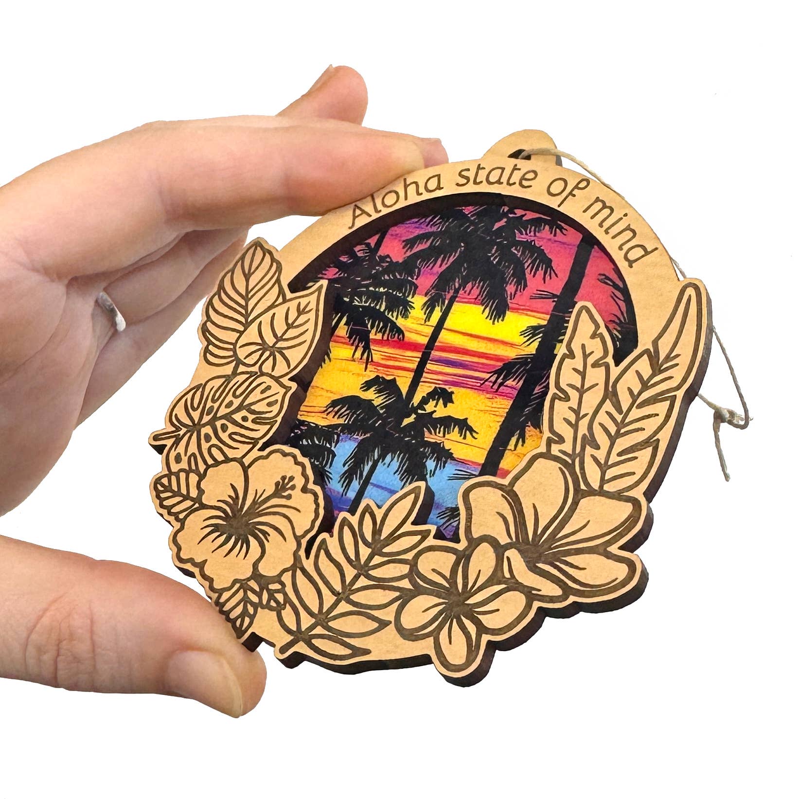 Art by Sharell - Vente Lots de décorations - Ornement État d'Esprit Aloha | Décor Coucher de Soleil Hawaïen3