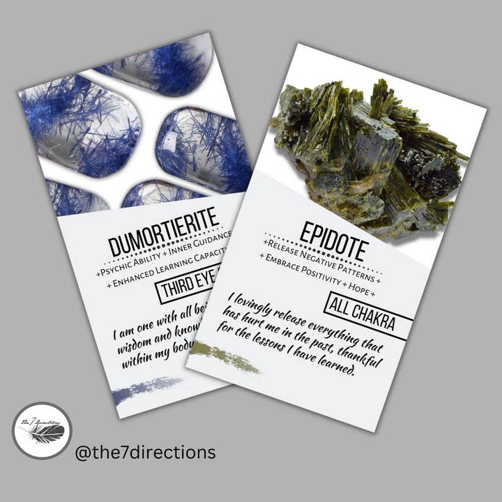 The 7 Directions – Engroshandel Meditationsudstyr – C-F Engros Pakke med 20 krystal betydning kort (ONE DESIGN)