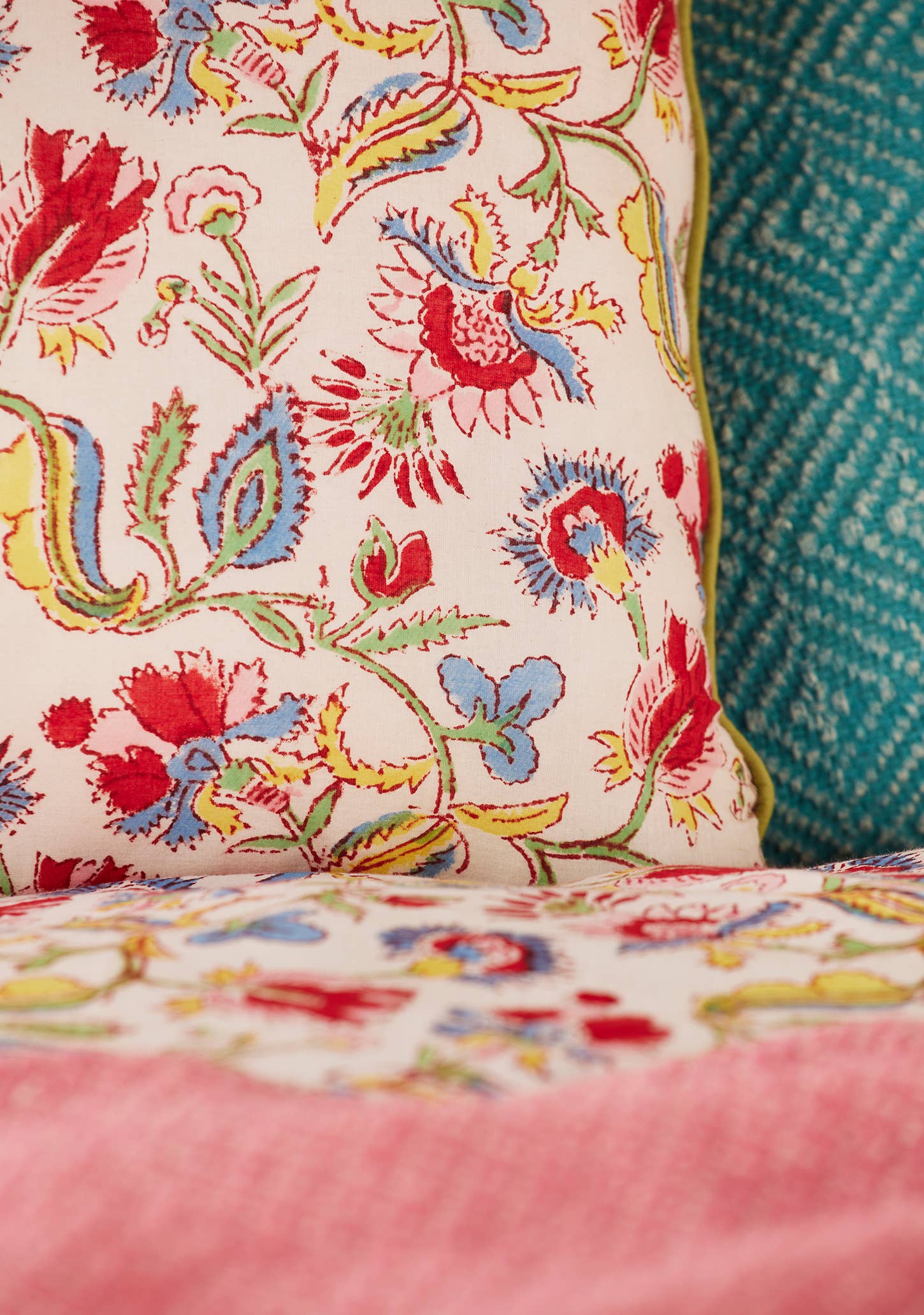 Namaste – Capa de almofada decorativa por atacado – Taruni - Capa de Almofada com Estampa de Bloco Shvanthi3