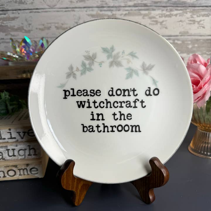 Upcycled Funny Plates, Witchcraft, Gift Shop, Tourist for wholesale by pretty little creeps