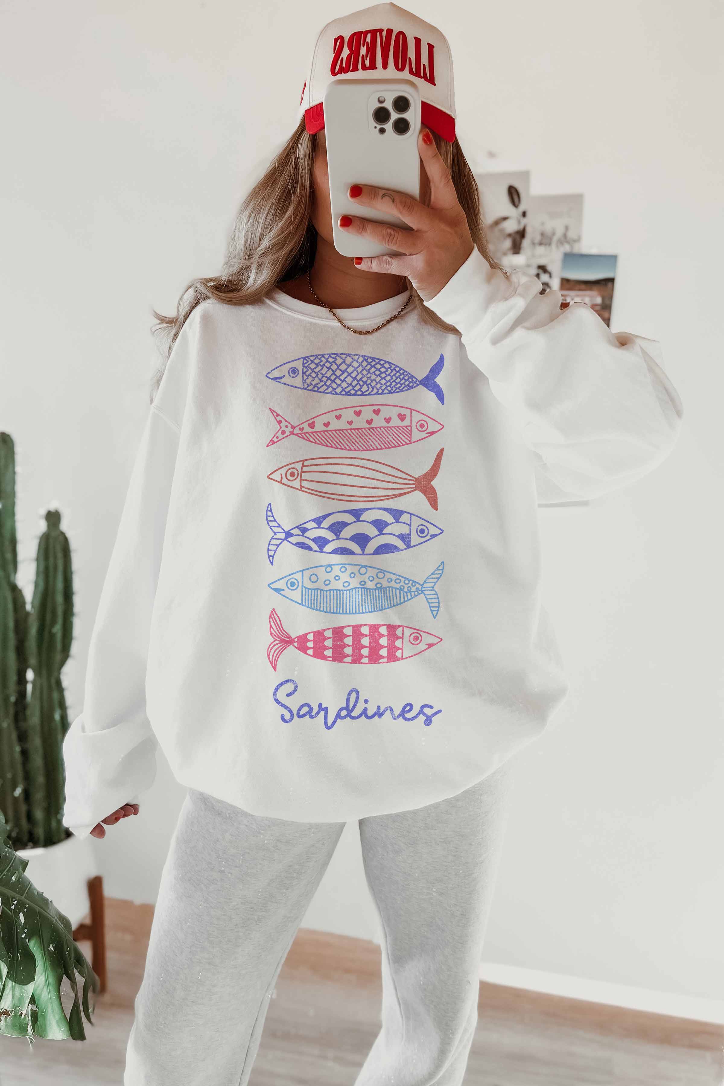 GOOD DAY STREET - Wholesale Graphic Sweatshirt - Women's - [G2079X-OSS]-SARDINES OVERSIZED SWEATSHIRTS3