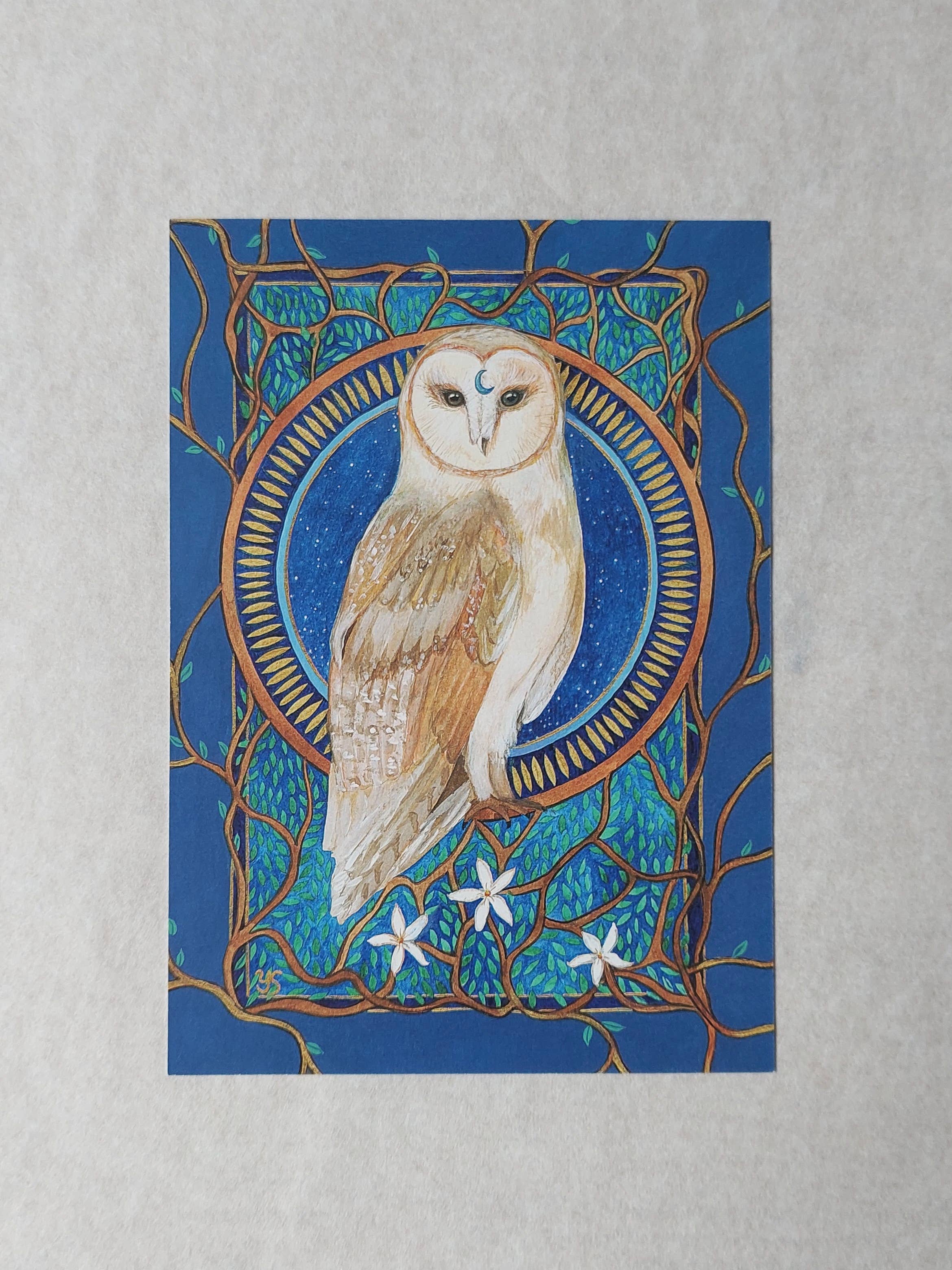 sieben lichter - Vendita all'ingrosso Cartoline - Cartolina artistica « Saggezza del gufo »1