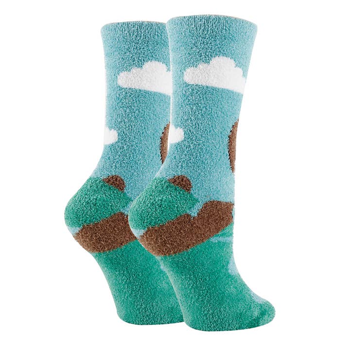 Oooh Yeah/Sock It Up/Oooh Geez Slippers - Wholesale Socks - Women's - Bob Ross Blast | Women's Funny Pattern Cozy Fuzzy Socks