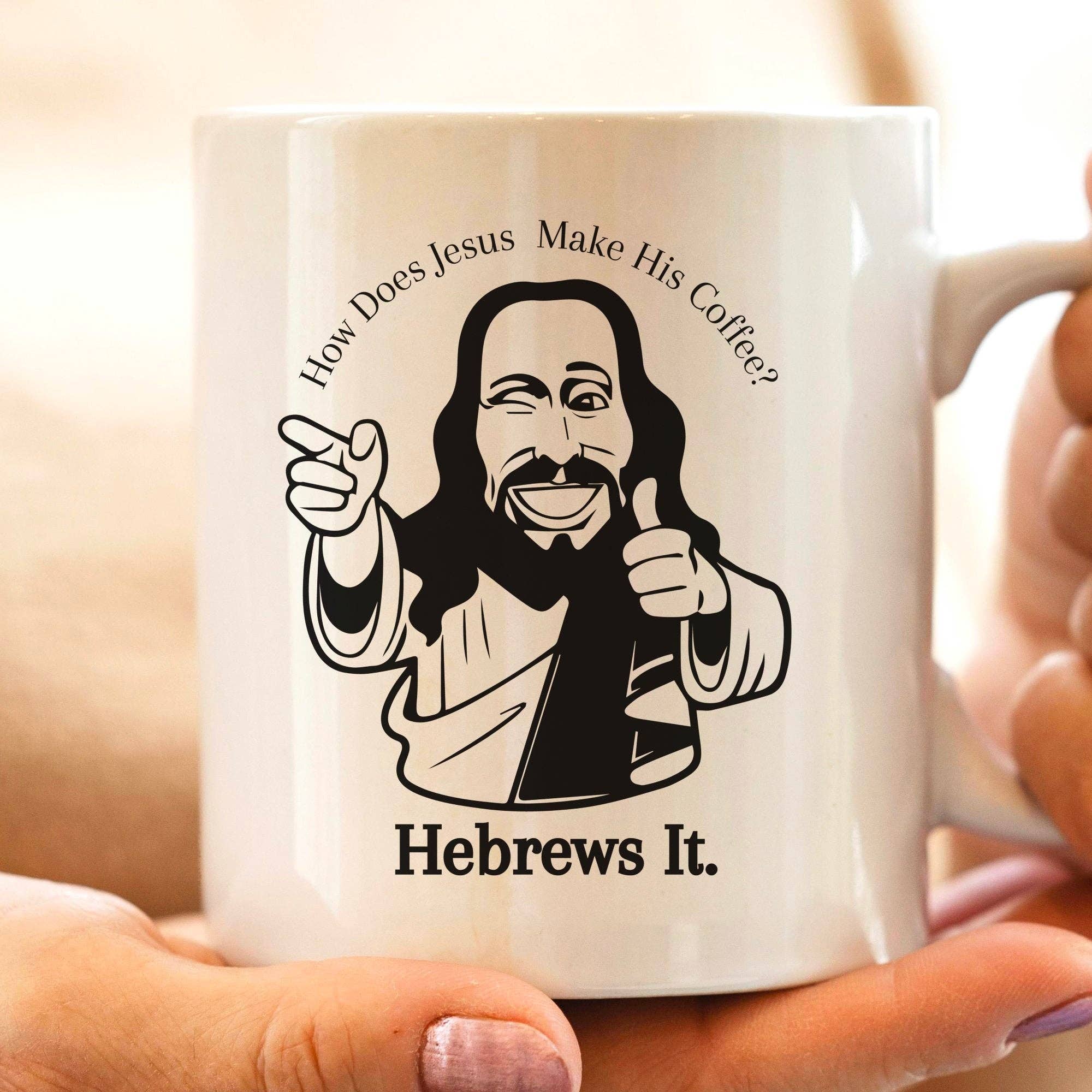 Sticker Bull - Venta al por mayor Taza - Taza de café Hebrews It Coffee Jesus de 11 onzas1