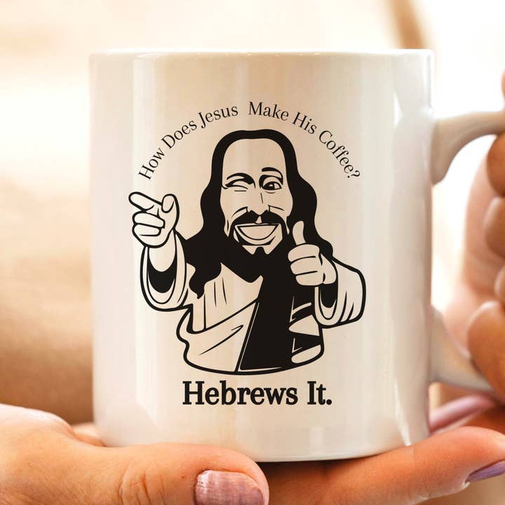 Sticker Bull - Venta al por mayor Taza - Taza de café Hebrews It Coffee Jesus de 11 onzas1