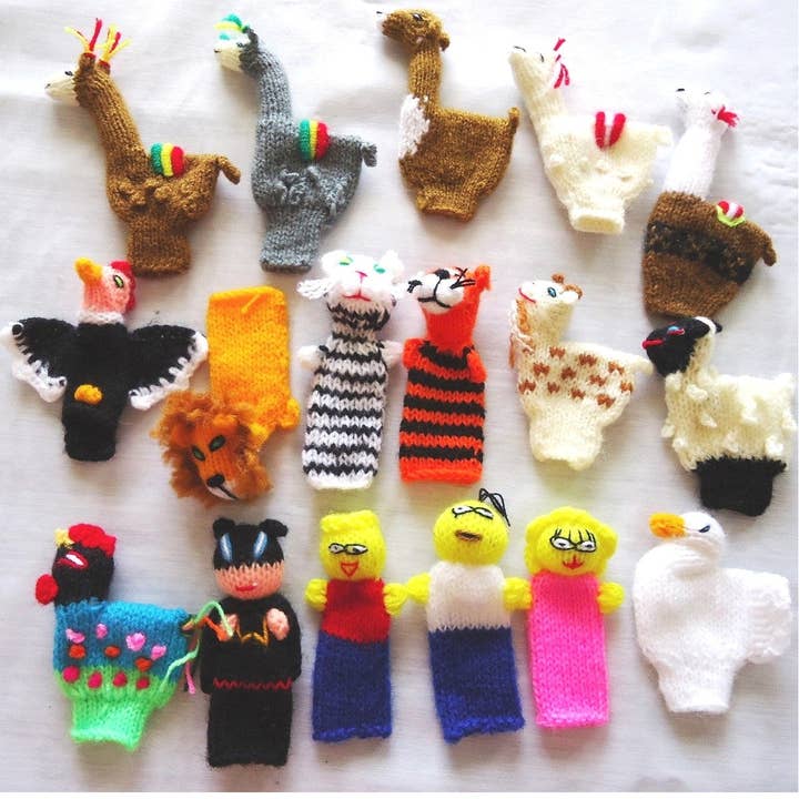 My Comfy Apparel - Wholesale Finger Puppet - Kids & Baby - Alpaca Figures - Hand-Knitted Finger Puppets (Assorted variety pack FP1)