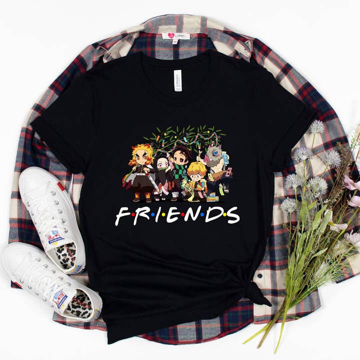 Daily Prints - Wholesale Screen Printed T-Shirt - Women's - Demon Slayer Friends Parody Shirt2