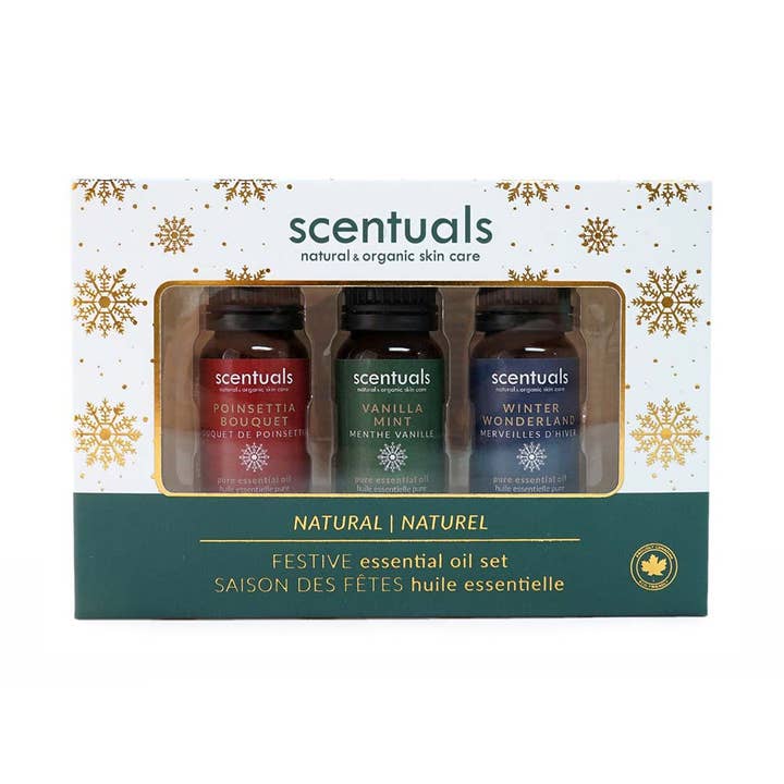 Set regalo con oli essenziali festivi per la vendita all'ingrosso da parte di Scentuals Natural & Organic Skin Care
