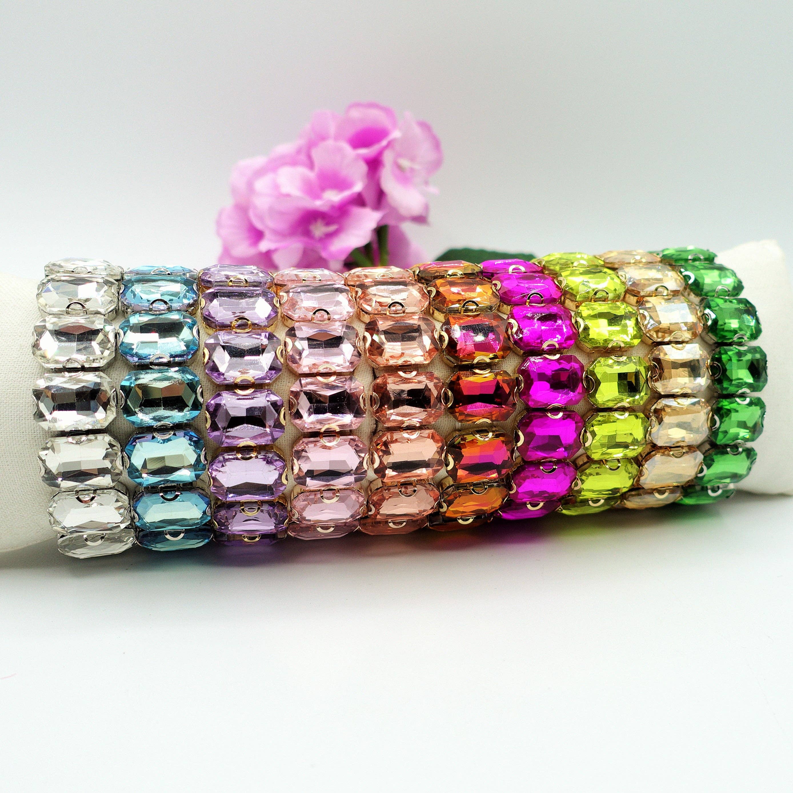 Daemon srls - Wholesale Bangle Bracelet - MARGOT - Bracciale Elasticizzato con pietre sfaccettate - LUCE COLLECTION30