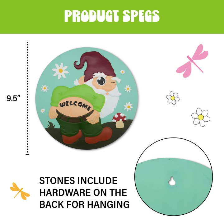 Happy Cow Lawn Decor - Wholesale Stepping Stone - “Welcome” Mooning Gnome Garden Stepping Stone4