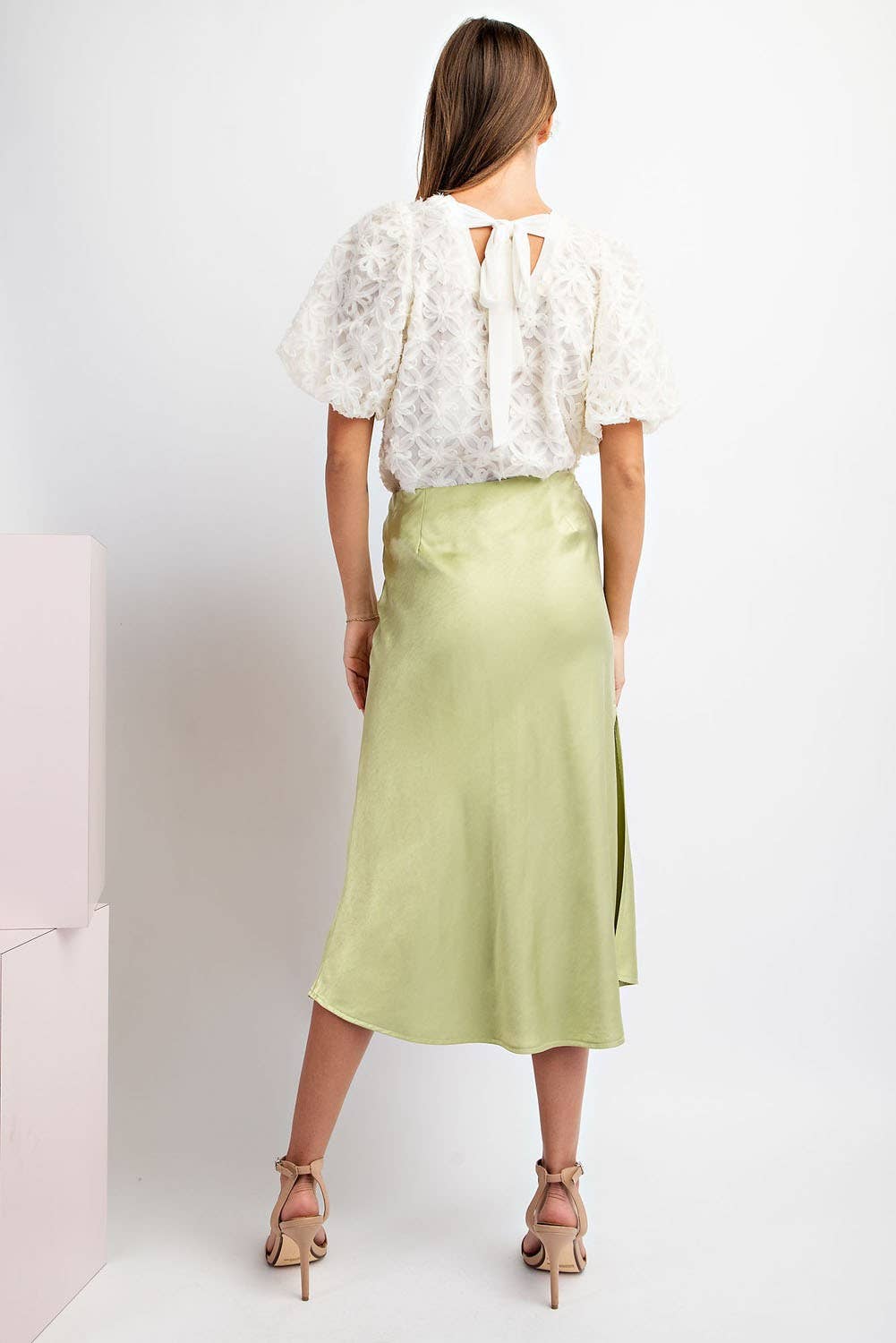 Peace Love Line - Wholesale Skirt - Women's - SLI4059 - SATIN MIDI SKIRT13