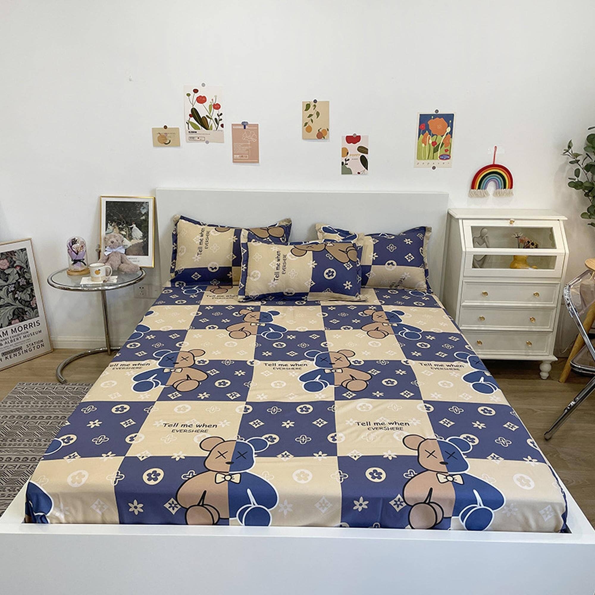 daintyduvet – Großhandel Bettwäsche-Set – Cute Bedding Teddybär-blaues Bettbezug-Set, luxuriöse Bettwäsche, Schlafsaal-Bettwäsche, Designer-Bettwäsche, Kinder-Bettbezug, King Queen, Full Twin Double6