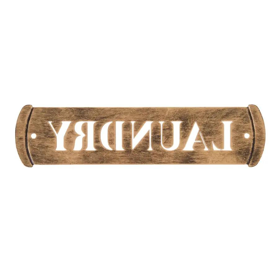 Foreside Home & Garden - Wholesale Sign - Gabby Laundry Wall Sign Brass2
