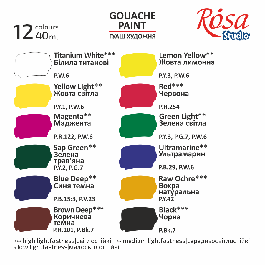 Fainotoys - Vente Assortiments de peinture - Set de gouache ROSA Studio, 12 tubes de 40 ml3