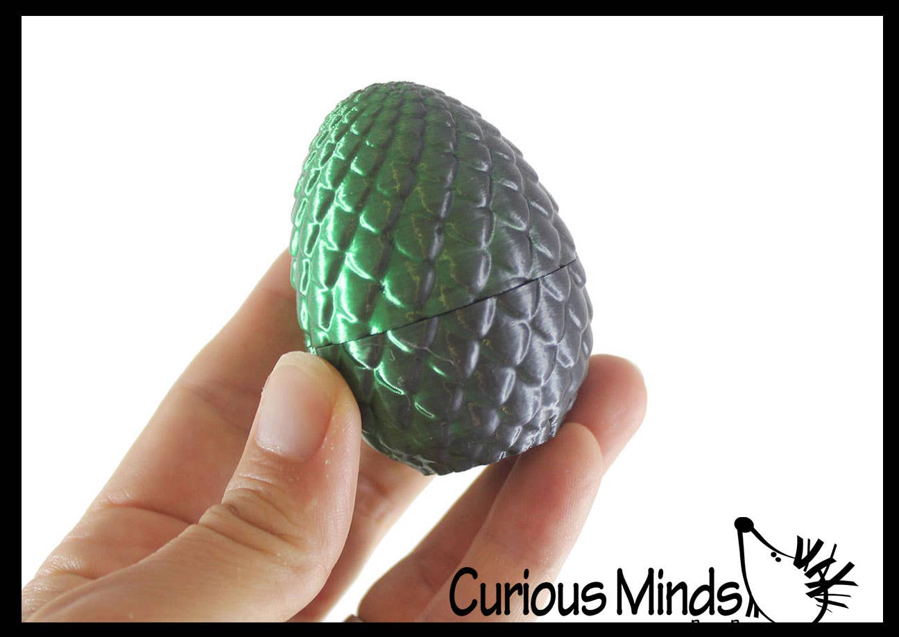 Curious Minds Toys - Wholesale Fidget Toy - Kids - 1 Mini 3D Printed Dragon in Egg Wiggle Articulated Jointed M7
